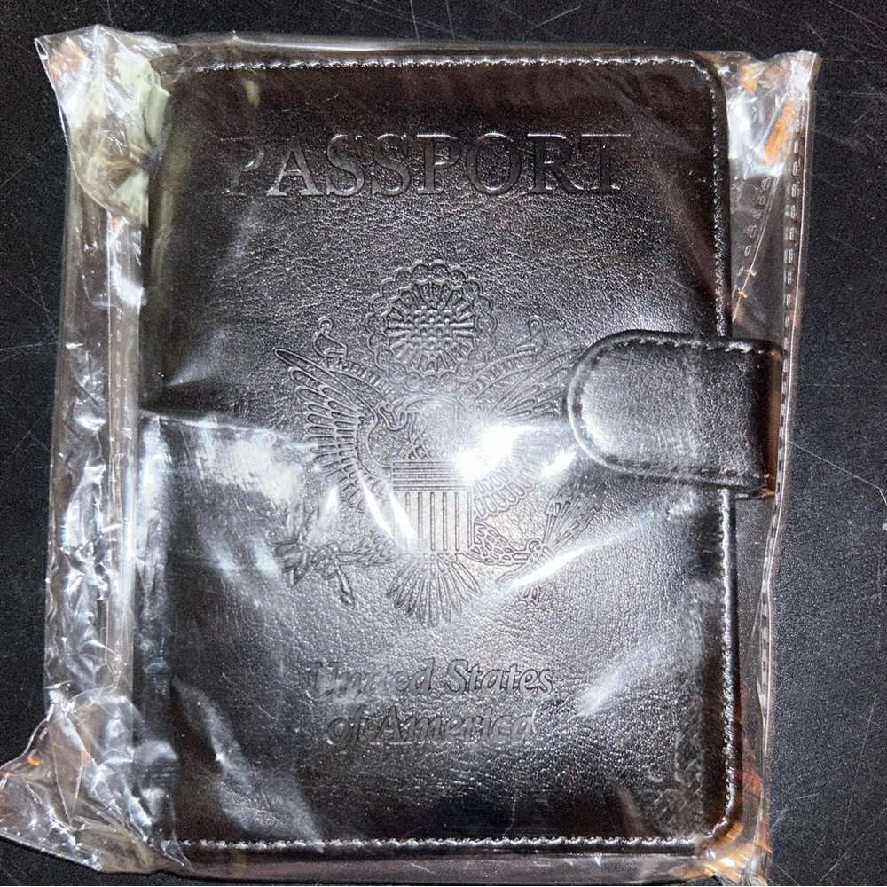 Black passport cover